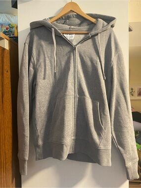 🍋Old Navy Light Gray Full-Zip Hoodie Sweater